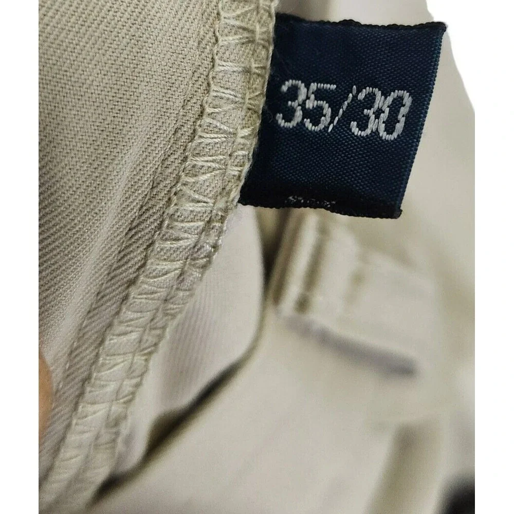 VTG Polo Ralph Lauren Hammond Pants Men's 35x30* Beige Straight Pleated Cuffed